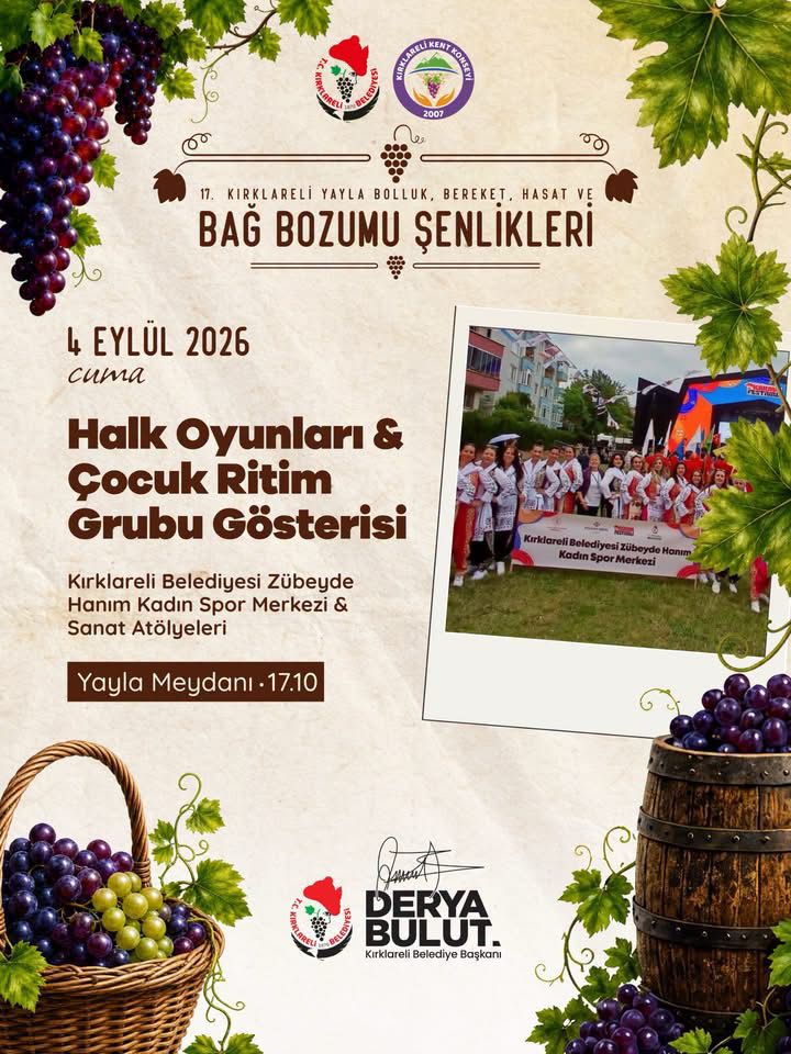"17. KIRKLARELİ YAYLA BOLLUK, BEREKET, HASAT ve BAĞ BOZUMU ŞENLİKLERİ"MİZ YARIN BAŞLIYOR — fotoğraf 11